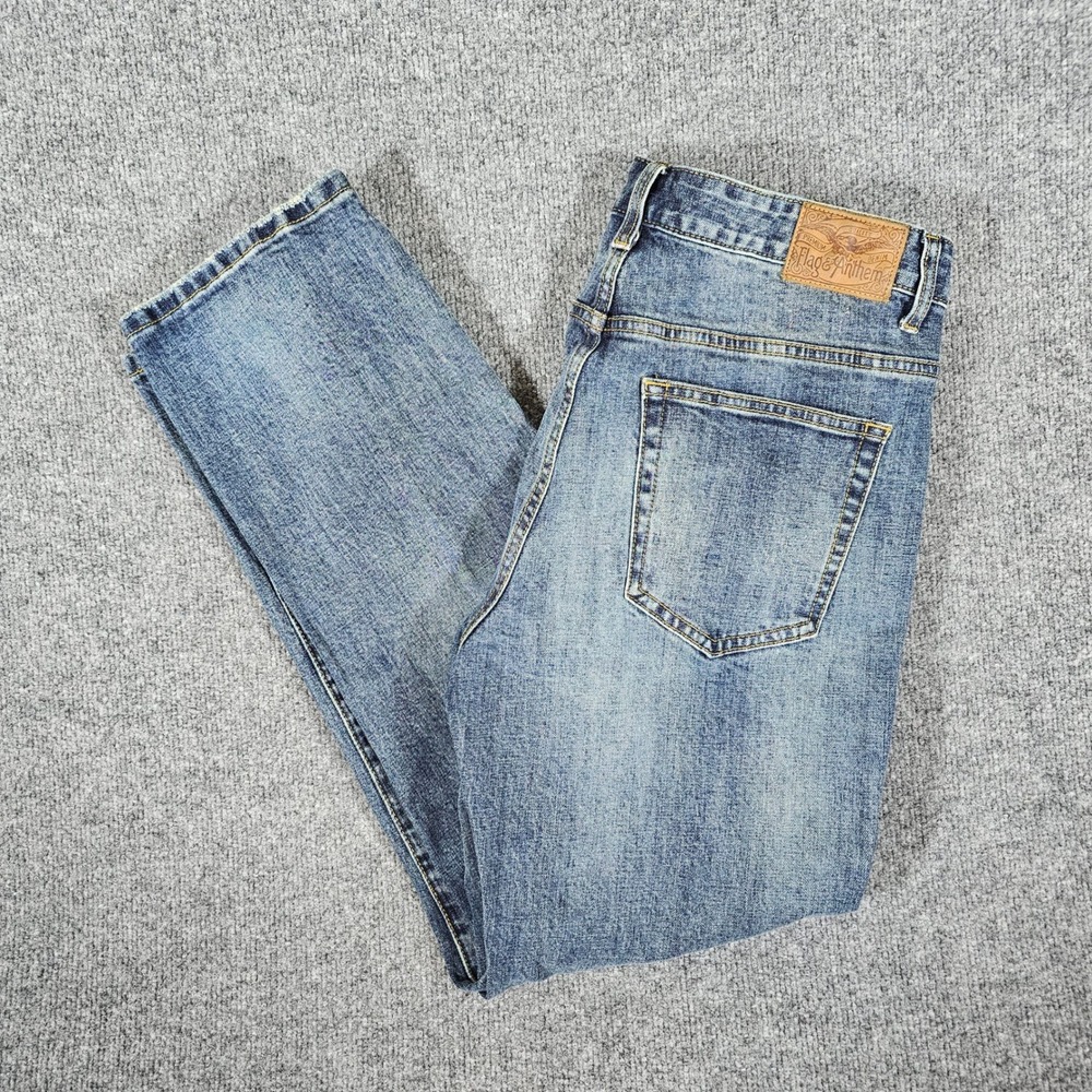Flag & Anthem Mens Jeans Vienna Wash Blue Denim Tagged Size 33x30 Actual 32x28